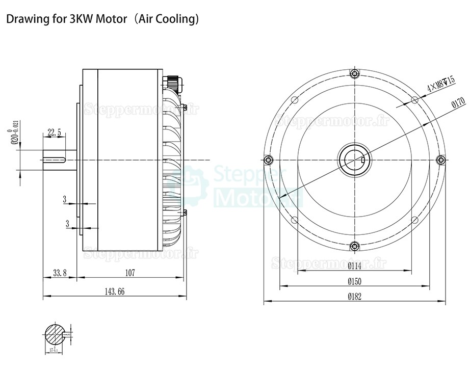 48V/72V 3KW Kit moteur roue électrique + contrôleur HPM3000A-EZ-A48400-kit pour vélo électrique, VTT, moto